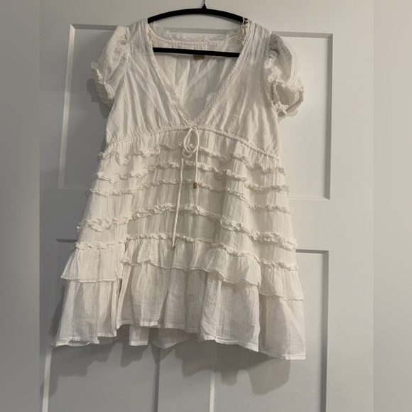 Free People Darcy Layered Ruffle Mini Dress. - Picture 6 of 9